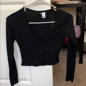 boohoo xs long sleeve crop top